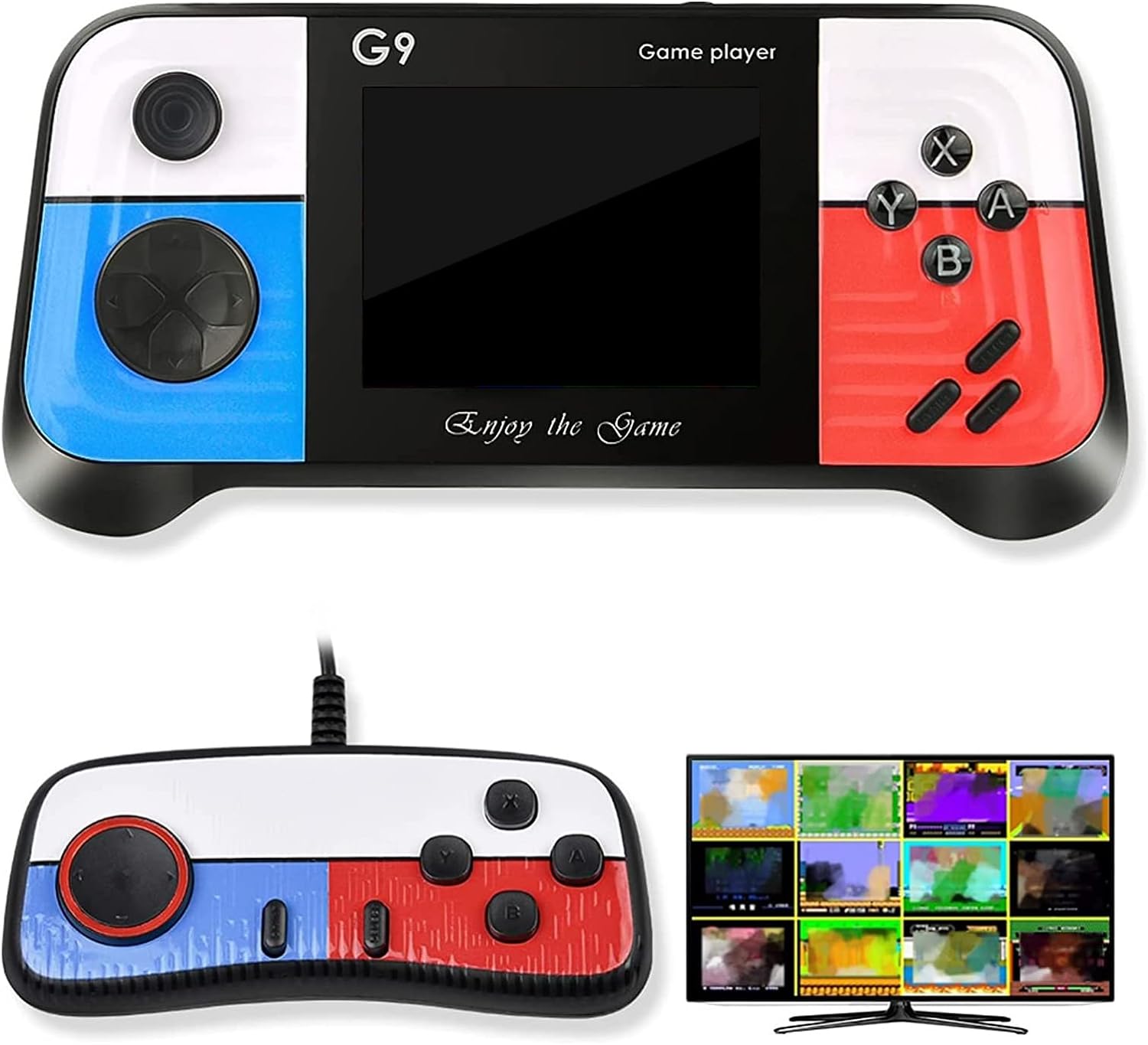 Consolă Portabilă Dual Play: Distracție Neîntreruptă cu Mini Controller și Ieșiri TV Out