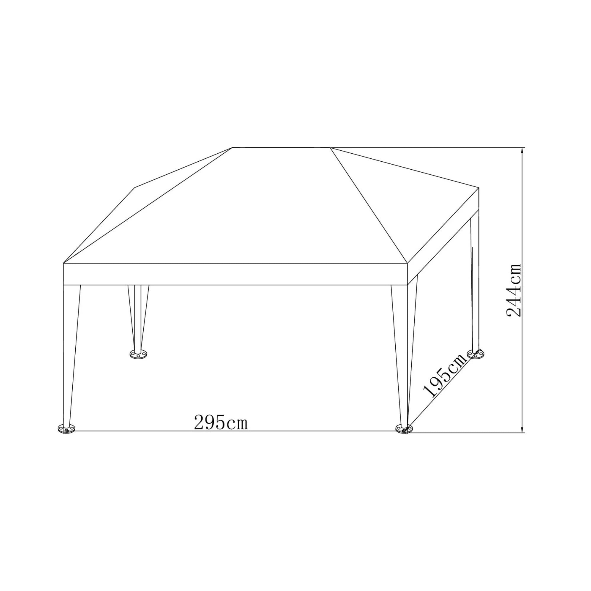 Cort Pavilion cu Cadru Oțel pentru Grădină și Expoziții - 290x190 cm, inaltime 244cm