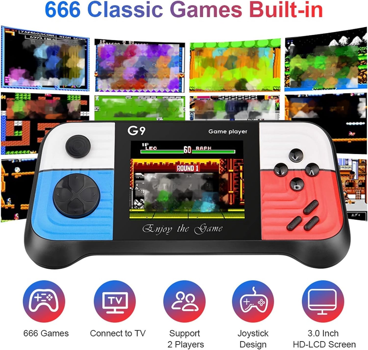 Consolă Portabilă Dual Play: Distracție Neîntreruptă cu Mini Controller și Ieșiri TV Out