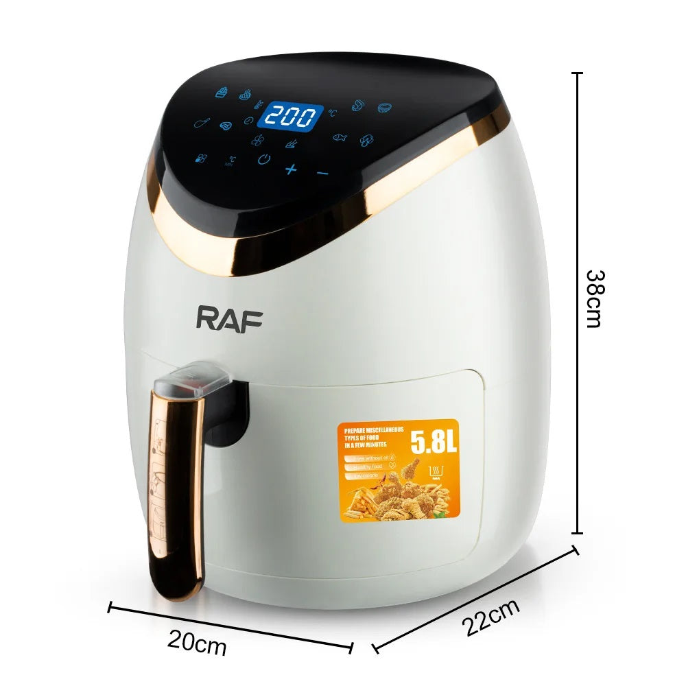Air Fryer 5,8 L: Friteuză Electrică cu Aer și Control Tactil - Performanță 1500 W
