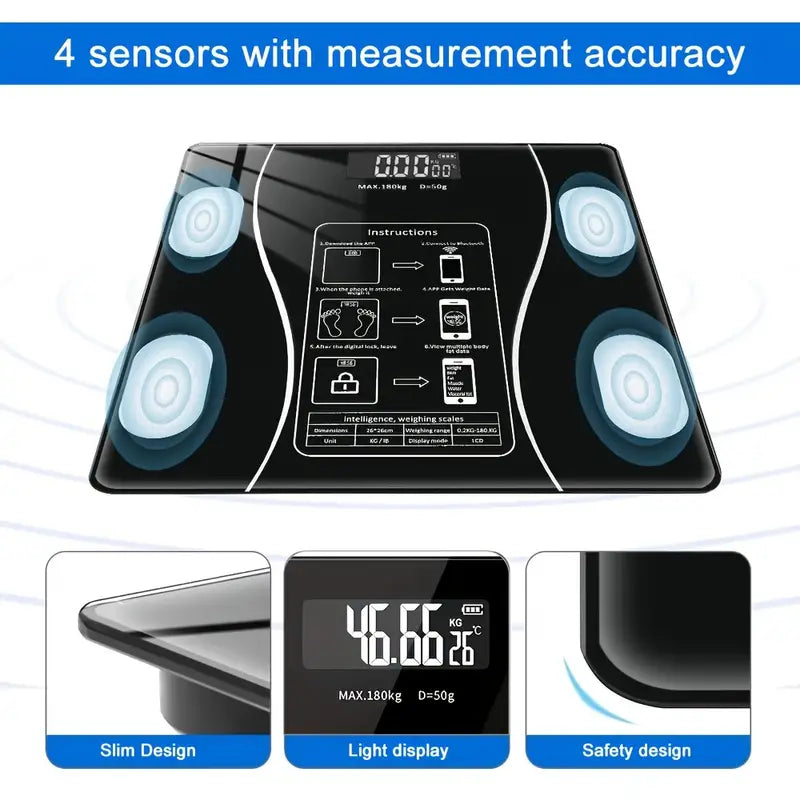 Cantar Inteligent Smart și Termometrul Integrat: Conexiune Bluetooth și Aplicație de Diagnostic Corporal cu Calcul BMI