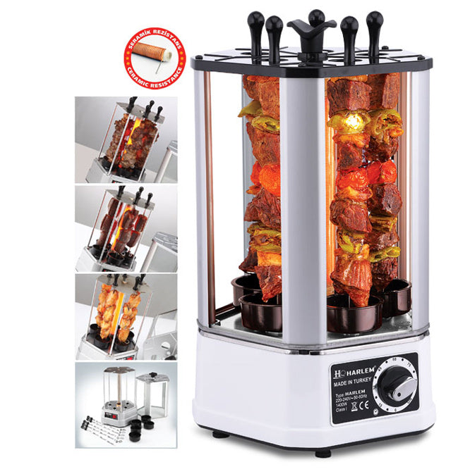 Gratar si rotisor ceramic pentru Shaorma, Kebab si Frigarui, 1400W