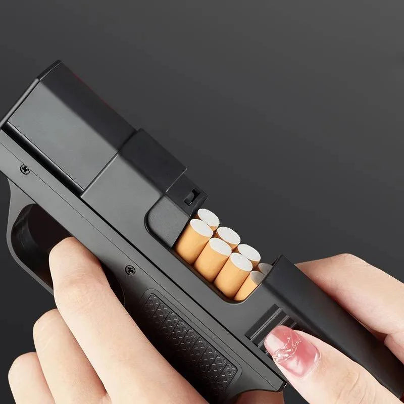 Bricheta Metalica cu Tabachera in Forma unui Pistol: Eleganta si Utilitate Intr-un Singur Gadget