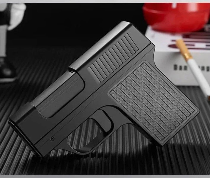 Bricheta Metalica cu Tabachera in Forma unui Pistol: Eleganta si Utilitate Intr-un Singur Gadget