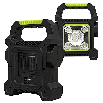 Lanterna solara cu proiector lateral cob si incarcare usb - Auros