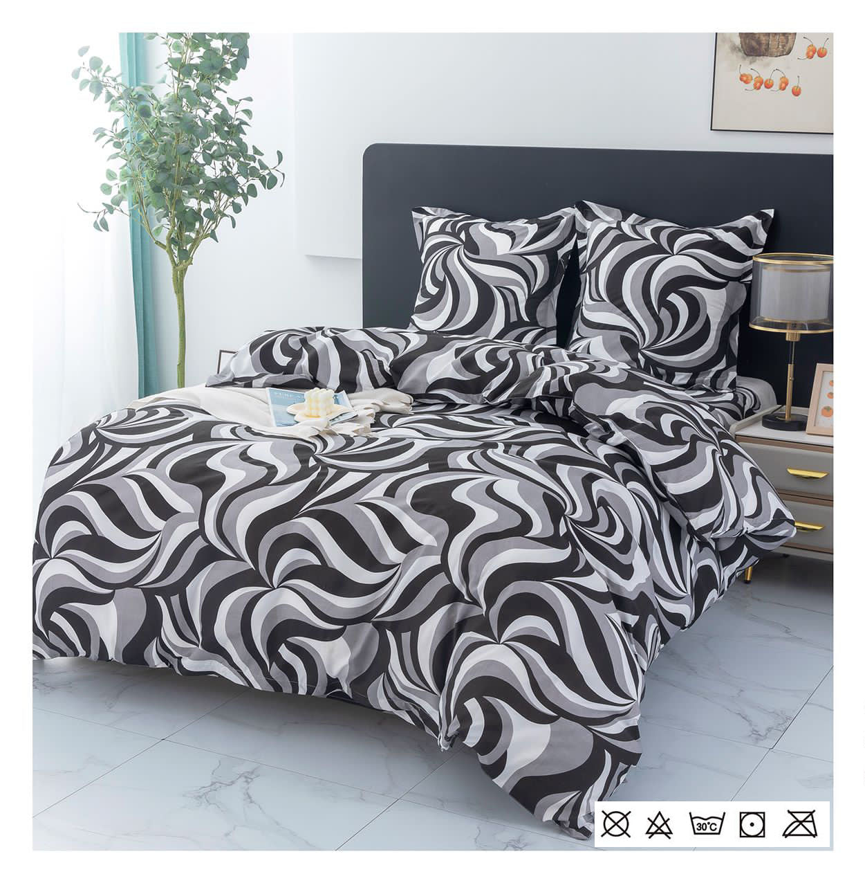 Lenjerie de Pat din Finet - Set 4 Piese | Confort și Eleganță pentru Dormitorul Tău