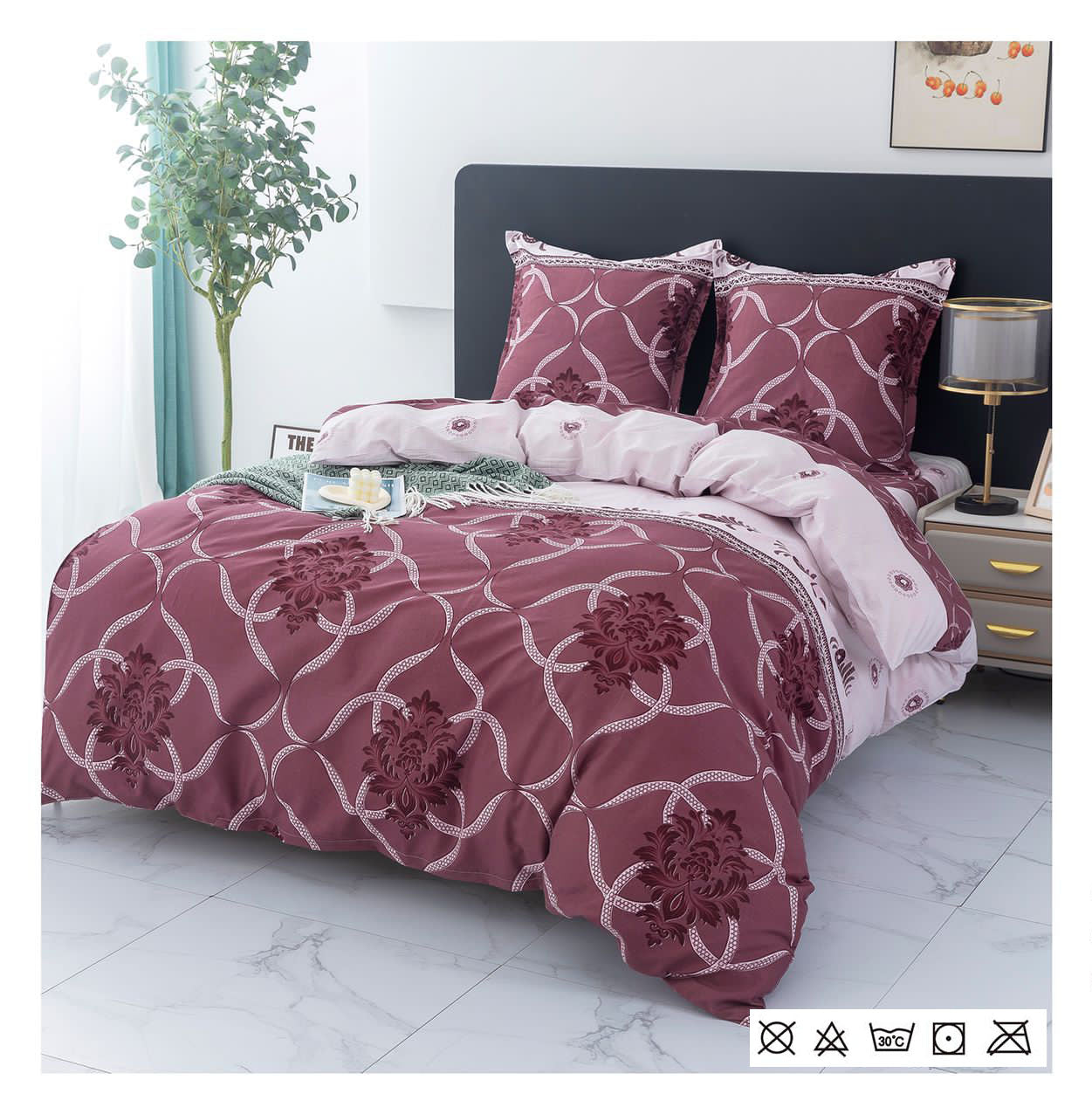 Lenjerie de Pat din Finet - Set 4 Piese | Confort și Eleganță pentru Dormitorul Tău