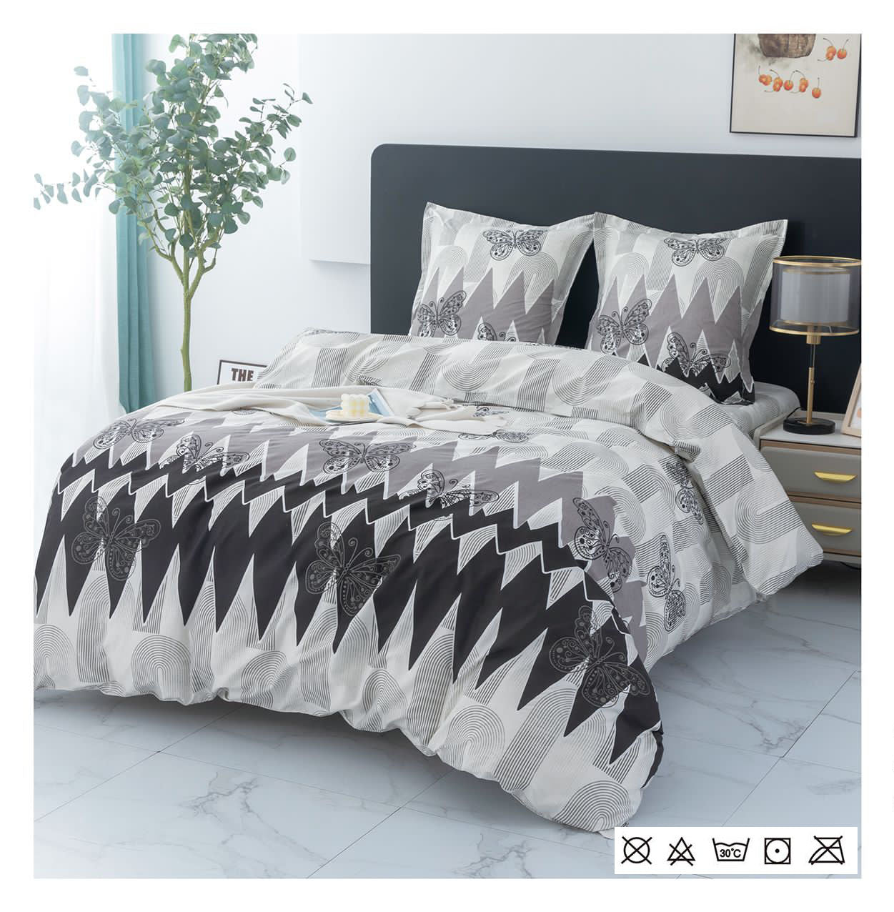 Lenjerie de Pat din Finet - Set 4 Piese | Confort și Eleganță pentru Dormitorul Tău