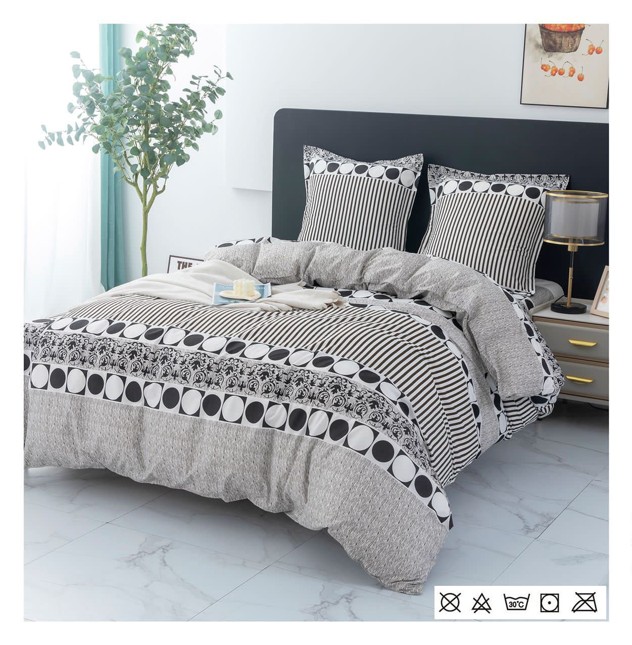 Lenjerie de Pat din Finet - Set 4 Piese | Confort și Eleganță pentru Dormitorul Tău
