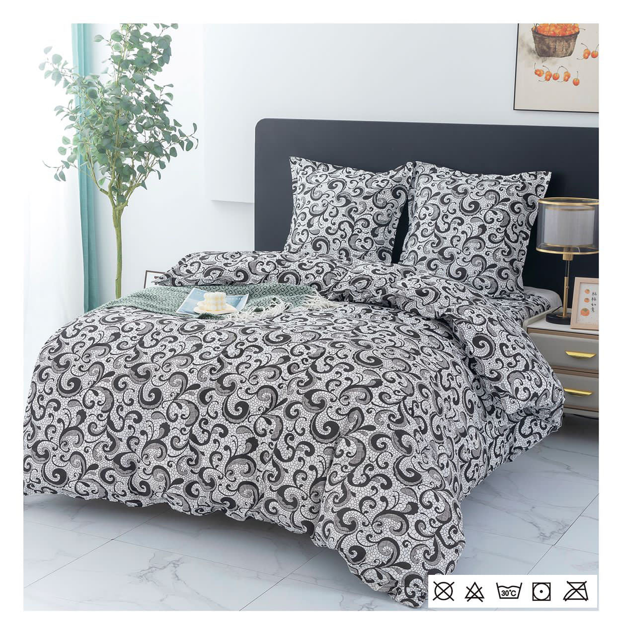 Lenjerie de Pat din Finet - Set 4 Piese | Confort și Eleganță pentru Dormitorul Tău