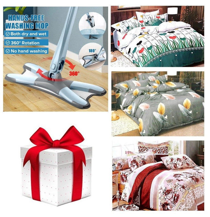 Promoție Limitată: Set Pilota de Pat 3 Piese, Mop Multifuncțional X-Mop + Cadou Gratuit!