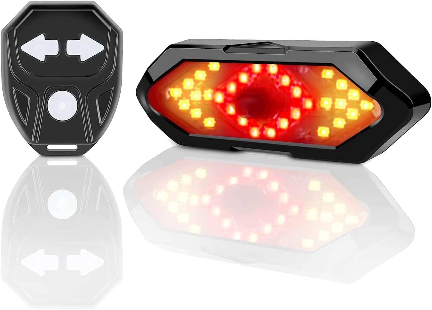 Semnal bicicleta cu stop si telecomanda wireless, incarcare USB