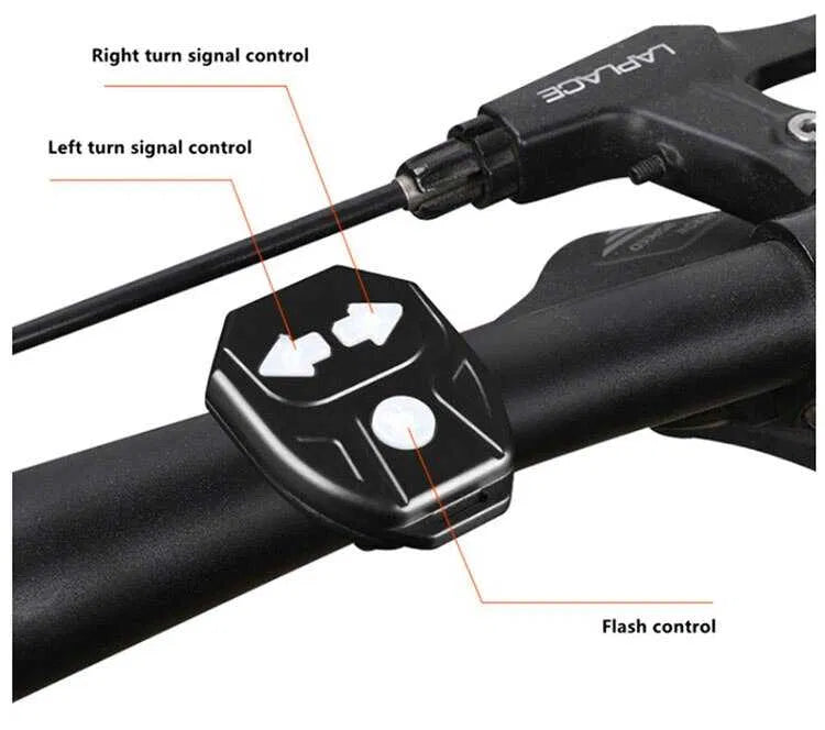 Semnal bicicleta cu stop si telecomanda wireless, incarcare USB