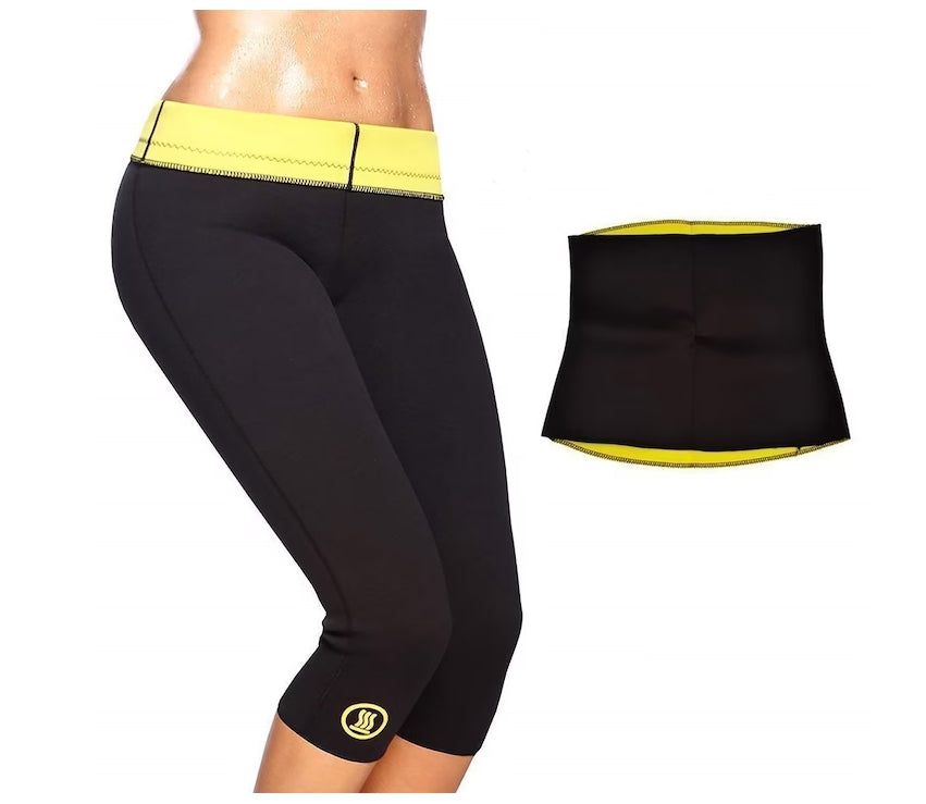 Set Centură și Pantaloni: Costum 2 Piese din Neopren pentru Slăbit și Modelare Corporală