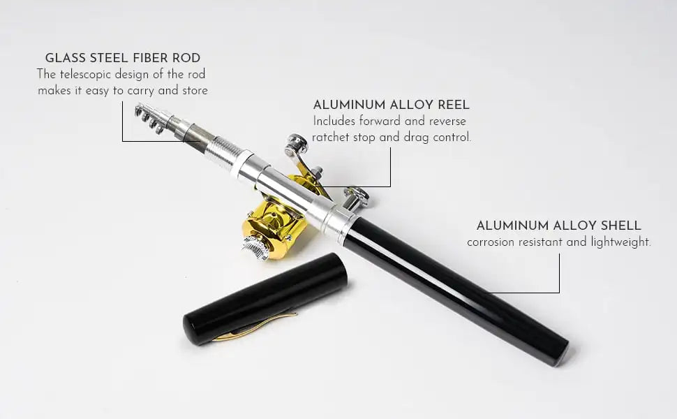 Descoperă Libertatea Pescuitului cu Mini Lanseta Carbon Telescopica, Undita  de Buzunar tip Stilou - Compactă și Performantă!