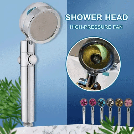 Cap de Duș cu Turbo Vortex, Buton On/Off, Rotire 360° și Filtru Incorporat