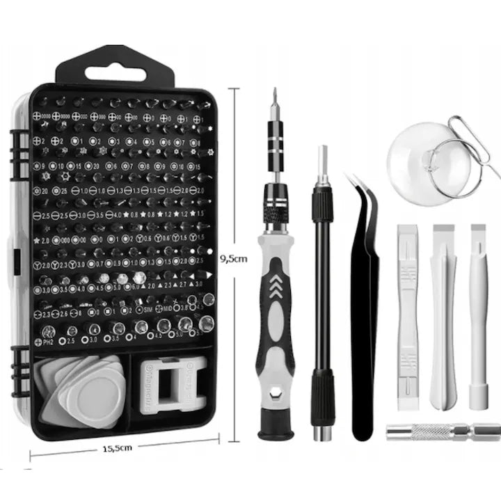 Set 115 Piese Biti, Șurubelnițe de Precizie cu magnetizator : Ideal pentru Reparații și Lucrări Fine