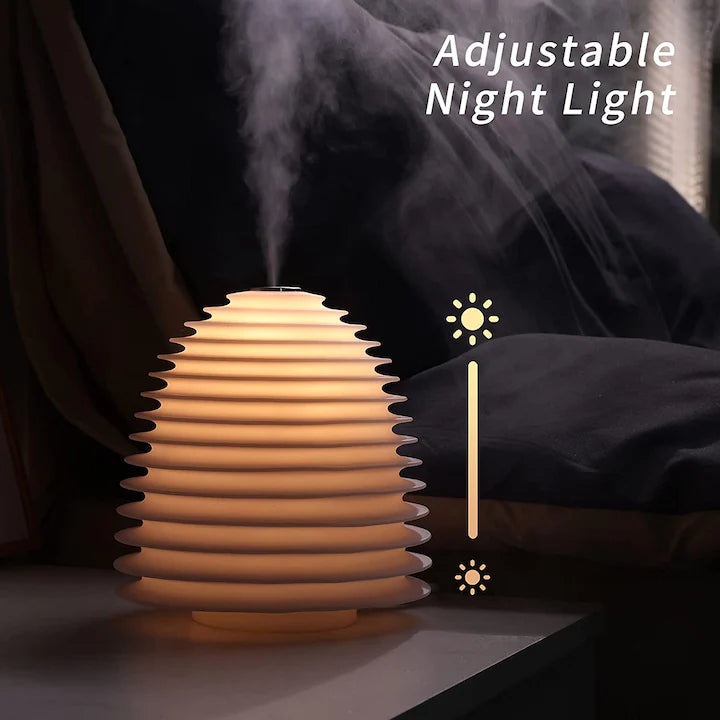 Umidificator Lighthouse pentru dormitor cu lampă LED și control tactil – Aer curat și relaxare