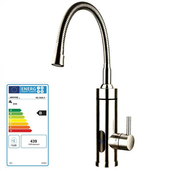 Robinet electric instant inox, Flex Head, display digital si rotire 360 grade, 3000W