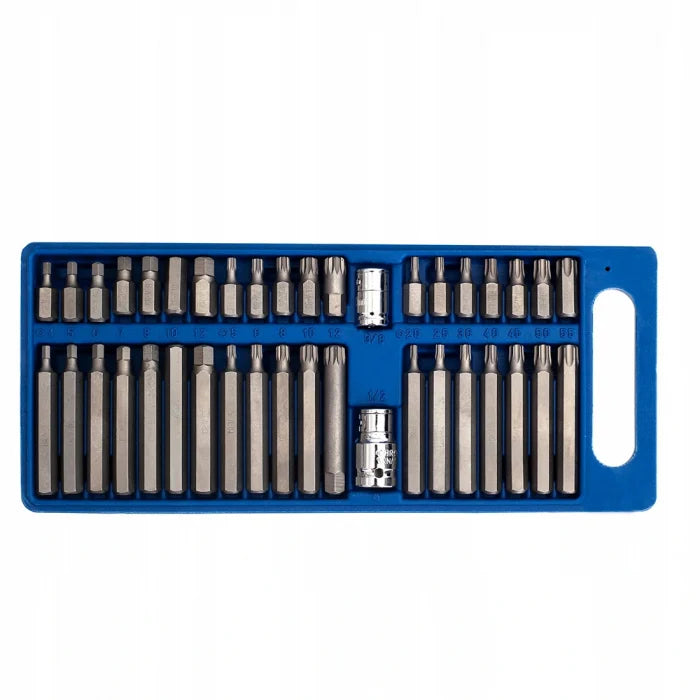 Trusa Set Bit Torx, Hex, Spline, Allen cu adaptor: 40 Piese Scurte și Lungi pentru Lucrări Variate