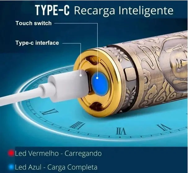 Trimmer Facial HW-T8 SIKS, Putere 3W, Reincarcabil, Perie Curatare Inclusa, Auriu - Auros