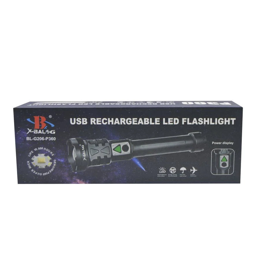 Lanterna profesionala LED P360, 5000 lumeni, 4 moduri luminare, USB - Auros