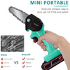 Mini fierastrau electric cu lant si acumulator, fara fir, pentru lemn, 21V, 400 mAh