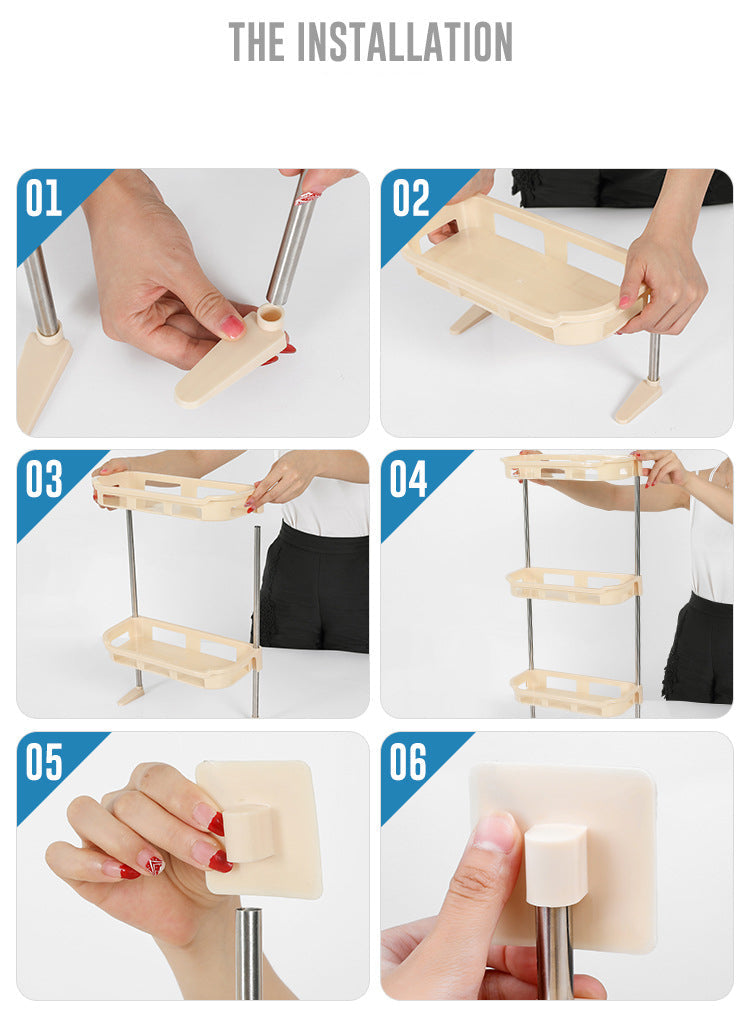 Suport multifunctional depozitare pentru toaleta, 3 polite, 88 x30cm - Auros