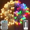 Instalatie solara cu globulete pentru brad sau decoratiuni, 100 bulbi cherry, 12m - Auros