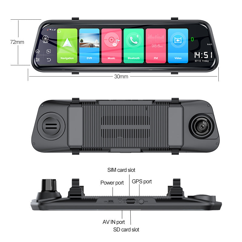 Camera auto DVR oglinda retrovizoare 10 inch, WiFi, Bluetooth, GPS, Android 8.1, ADAS, touchscreen - Auros