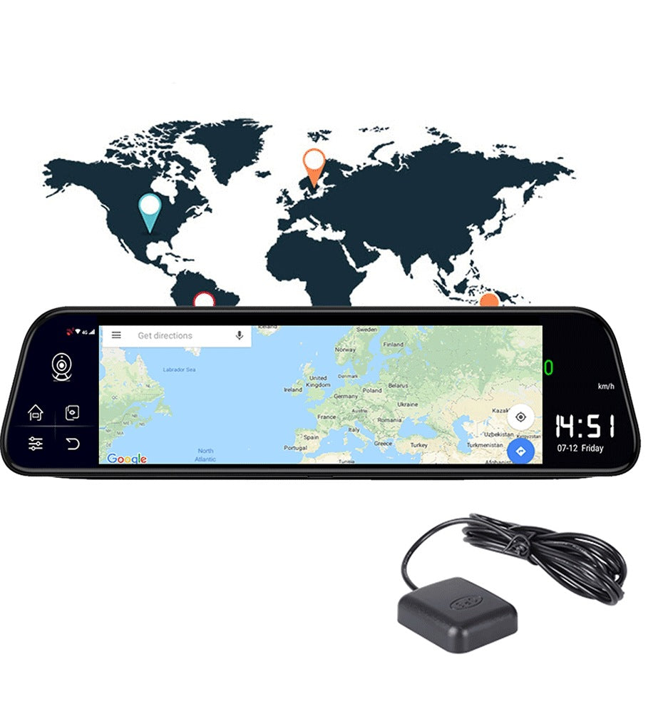 Camera auto DVR oglinda retrovizoare 10 inch, WiFi, Bluetooth, GPS, Android 8.1, ADAS, touchscreen - Auros