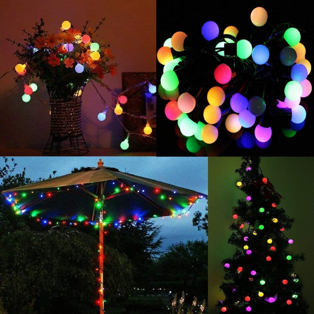Instalatie solara cu globulete pentru brad sau decoratiuni, 100 bulbi cherry, 12m - Auros