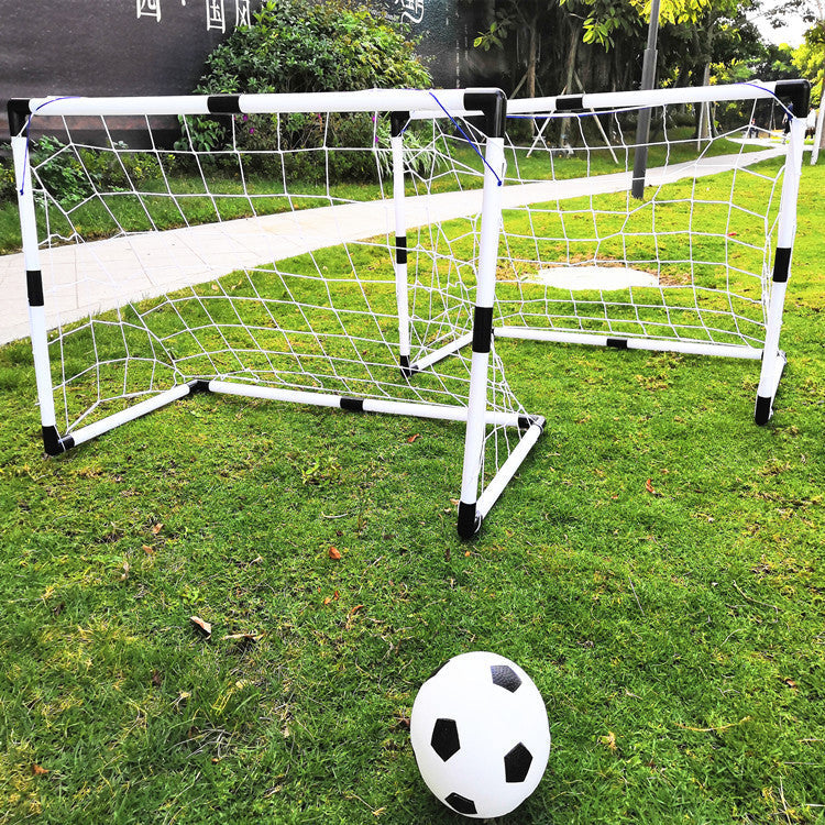 Set de joaca, 2 porti de fotbal cu pompa de umflat si minge de fotbal - Auros