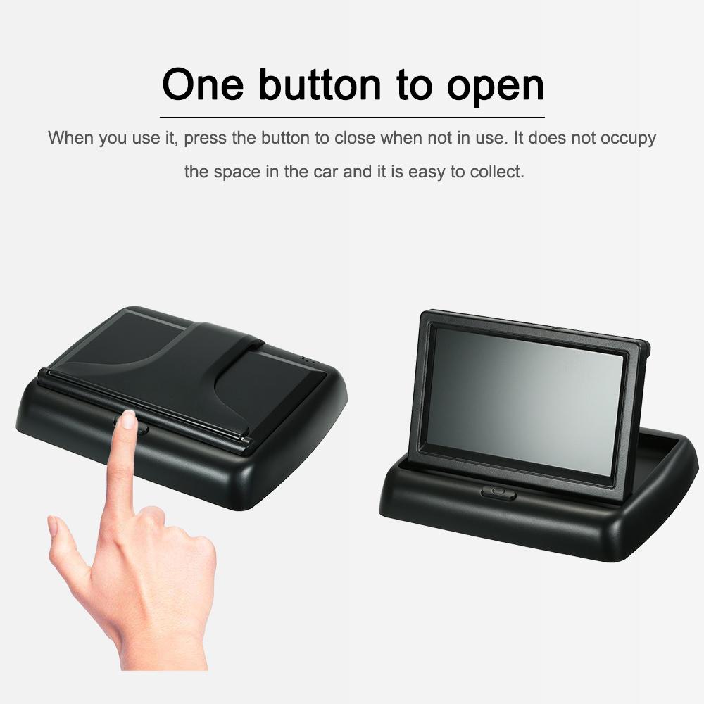 Suport numar cu camera video marsarier + display pliabil LCD TFT 4.3"