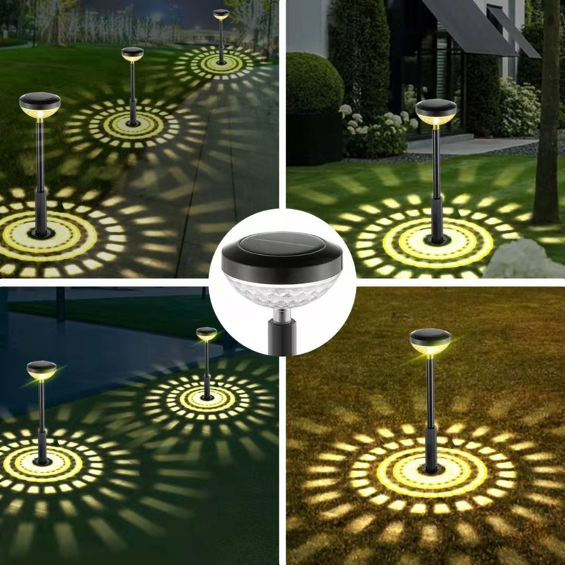 Set 2 lampi solare Led RGB pentru gradina cu doua  moduri de lumina - Auros