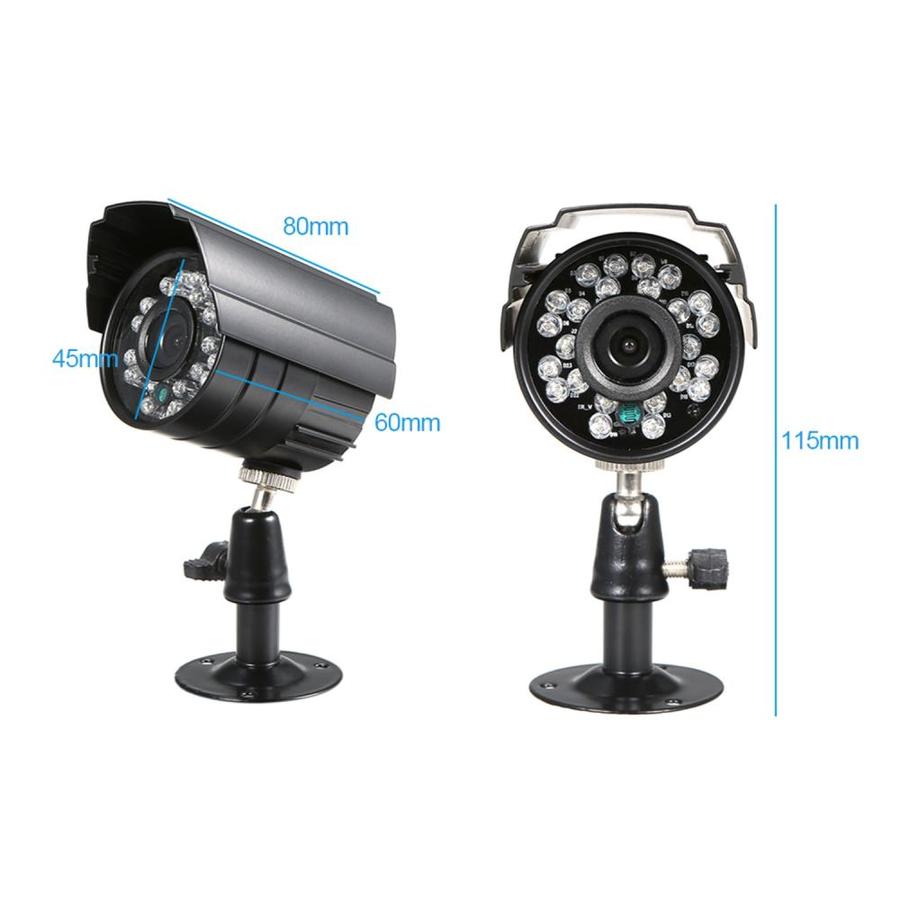 Sistem de supraveghere CCTV FULL HD, Kit DVR cu 4 camere exterior/interior, Hard Disk inclus