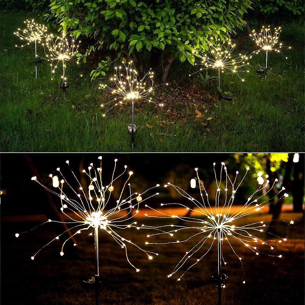 Set 2 Lampi solare artificii cu suport metalic, 100 LED, multicolor - Auros