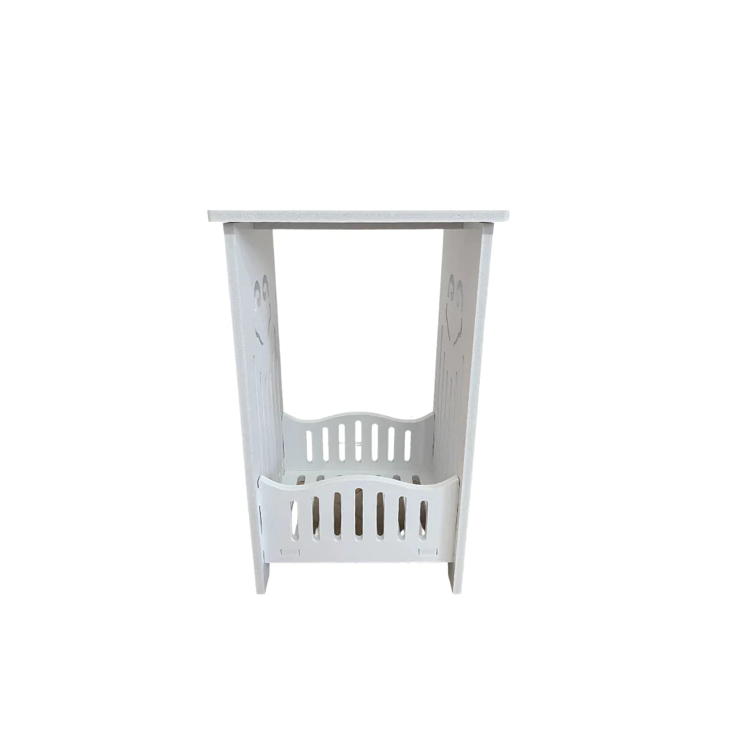 Noptiera / masuta decorativa din PVC, 40 x 22 x 18 cm, Alb - Auros