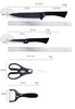 Set de bucatarie alcatuit din 6 piese otel inoxidabil, Cutite, foarfeca, decojitor ceramic