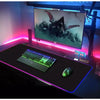Mouse Pad gaming cu iluminare led rgb 80 x 30 negru - Auros