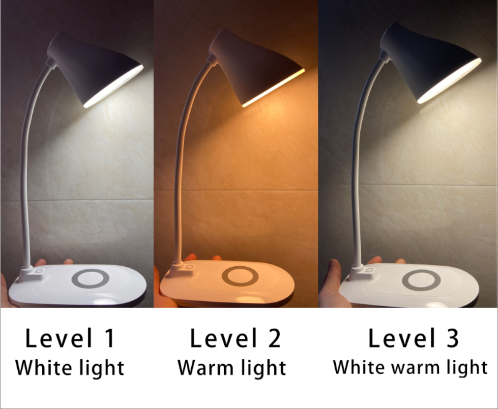 Veioza LED cu functie de incarcare wireless pentru telefon