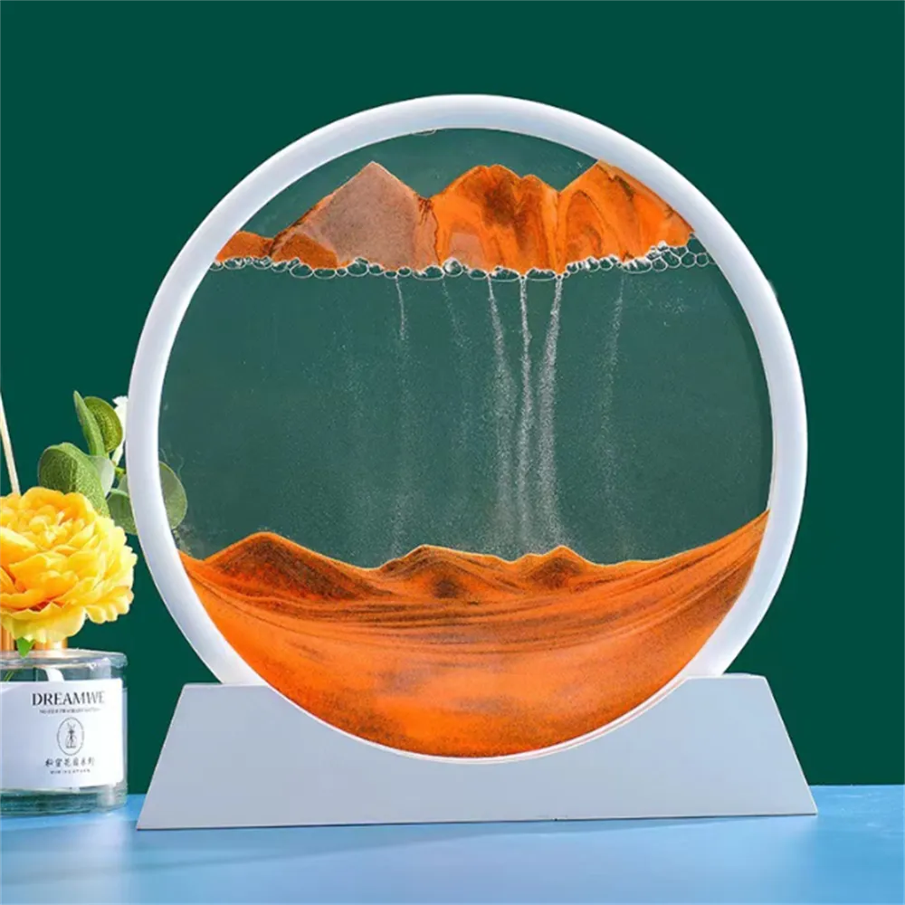 Lampa decorativa tip clepsidra, nisipuri miscatoare, Moving Sand Art - Auros