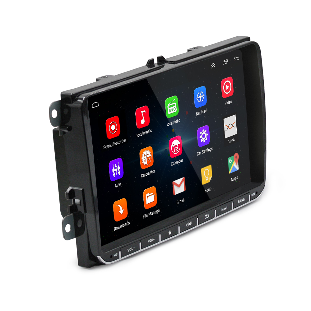 Navigatie auto Android pentru VW, Seat, Skoda , 9 inch, touchscreen, Bluetooth, Wi-Fi, 1080p Full HD, suporta camera marsarier