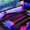 Mouse Pad gaming cu iluminare led rgb 80 x 30 negru - Auros