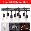 Ghirlanda solara cu 10 becuri Led Filament incluse, 2W, 3000K, IP65 lumina calda - Auros