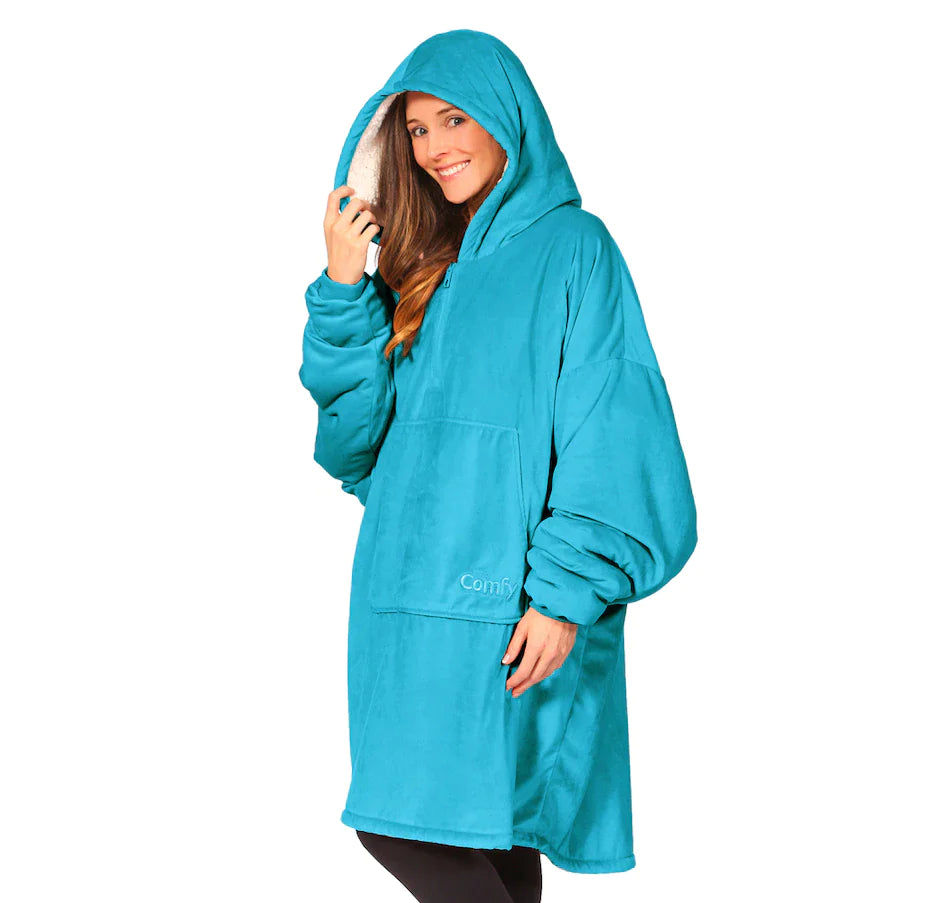Patura-hanorac cu gluga, confortabila, calduroasa si pufoasa Huggle Hoodie - Auros