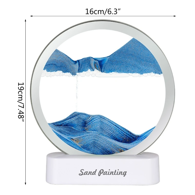 Lampa decorativa tip clepsidra, nisipuri miscatoare, Moving Sand Art - Auros