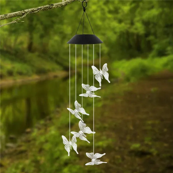 Decoratiune cu 6 fluturi incarcare solara si jocuri de lumini pentru gradina - Auros