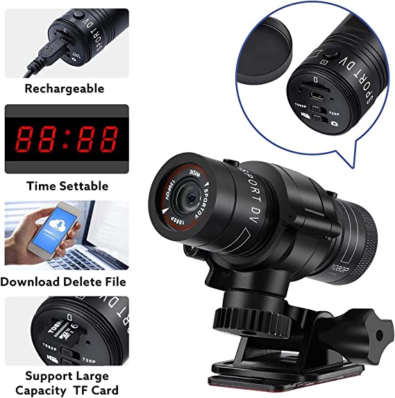 Camera video sport Andowl, Neagra, 30 FPS, rezistenta la apa, praf, 1000 mAh, - Auros