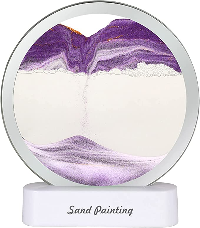 Lampa decorativa tip clepsidra, nisipuri miscatoare, Moving Sand Art - Auros